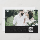 Elegante Charm Donker Zwart Bruiloft Save The Date (Achterkant)