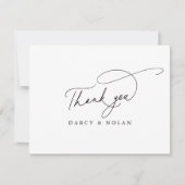 Elegante Charm Flat Eenvoudige Bruiloft Dank u Kaa Bedankkaart (Voorkant)