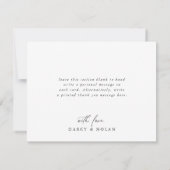 Elegante Charm Flat Eenvoudige Bruiloft Dank u Kaa Bedankkaart (Achterkant)