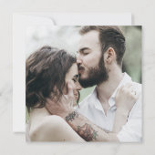 Elegante Charm Foto Ivoor Goud Bruiloft Uitnodigin Kaart (Achterkant)