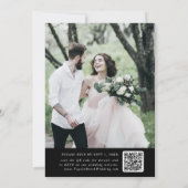 Elegante Charm Foto Zwart Bruiloft Uitnodigingen R (Achterkant)