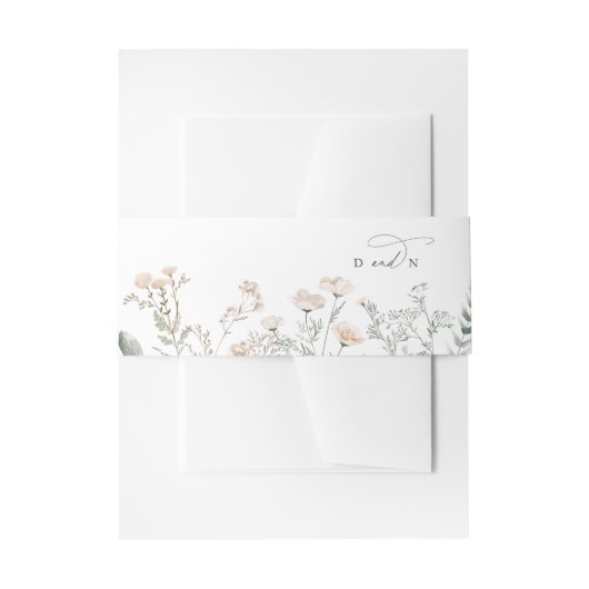 Elegante Charm Garden bruiloft uitnodiging buikban Uitnodigingen Wikkel (Voorkant Voorbeeld)