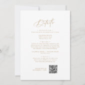 Elegante Charm Gold bruiloft uitnodigingen met RSV (Achterkant)