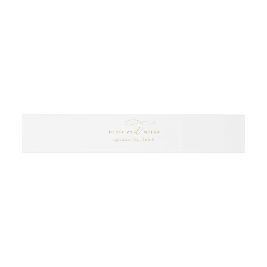 Elegante Charm Gouden Bruiloft Uitnodiging Belly B Uitnodigingen Wikkel (Vlak)