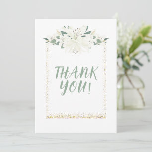 Elegante Charm Green Wildflower bruiloft Bedankkaart