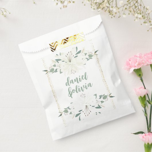 Elegante Charm Green Wildflower bruiloft Bedankzakje (Gezegeld)