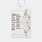 Elegante Charm Green Wildflower bruiloft Cadeaulabel (Achterkant)