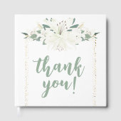 Elegante Charm Green Wildflower bruiloft Gastenboek (Voorkant)