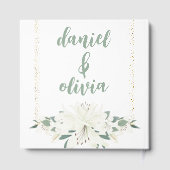 Elegante Charm Green Wildflower bruiloft Gastenboek (Achterkant)