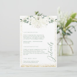 Elegante Charm Green Wildflower bruiloft Informatiekaartje