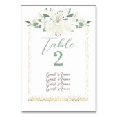 Elegante Charm Green Wildflower bruiloft Kaart (Achterkant)