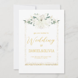 Elegante Charm Green Wildflower bruiloft Kaart