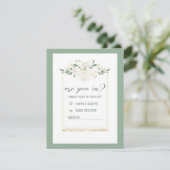 Elegante Charm Green Wildflower bruiloft RSVP Kaartje (Staand voorkant)