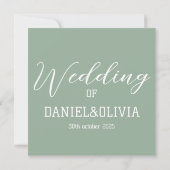 Elegante Charm Green Wildflower bruiloft Save The Date (Achterkant)