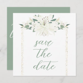 Elegante Charm Green Wildflower bruiloft Save The Date