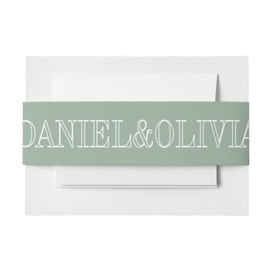 Elegante Charm Green Wildflower bruiloft Uitnodigingen Wikkel (Voorkant Voorbeeld)