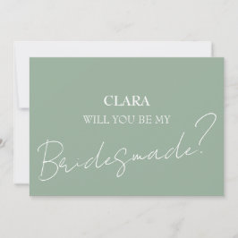 Elegante Charm Green Wildflower Wedding Bridesmade Kaart