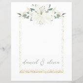 Elegante Charm Green Wildflower Wedding Menu (Achterkant)