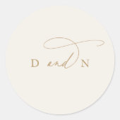 Elegante Charm Ivoor Bruiloft Envelop Seal Sticker (Voorkant)