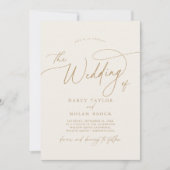 Elegante Charm Ivoor Bruiloft Uitnodigingen met RS (Voorkant)