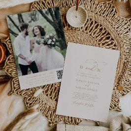 Elegante Charm Ivoor Foto Bruiloft Uitnodigingen R
