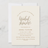 Elegante Charm Ivoor & Goud Wildflower Bruid Kaart (Voorkant)