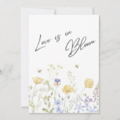 Elegante Charm Ivoor & Goud Wildflower Bruid Kaart (Achterkant)