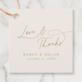 Elegante Charm Ivory Gold bruiloft Dank u Labels (Voorkant)