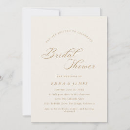Elegante Charm Ivory & Goud Bruiloft Borrel  Kaart