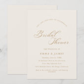 Elegante Charm Ivory & Goud Bruiloft Borrel Kaart (Voorkant / Achterkant)