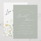 Elegante Charm Ivory & Goud Bruiloftsborrel Kaart (Voorkant / Achterkant)