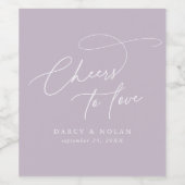 Elegante Charm Lavendel Paarse Bruiloft Wijnlabels Wijn Etiket (Enkel label)