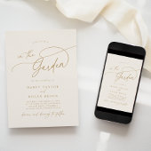 Elegante Charm Monogram Ivoor Wildflower Bruiloft Kaart