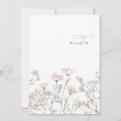 Elegante Charm Monogram Roze Wildflower Bruiloft Kaart (Achterkant)