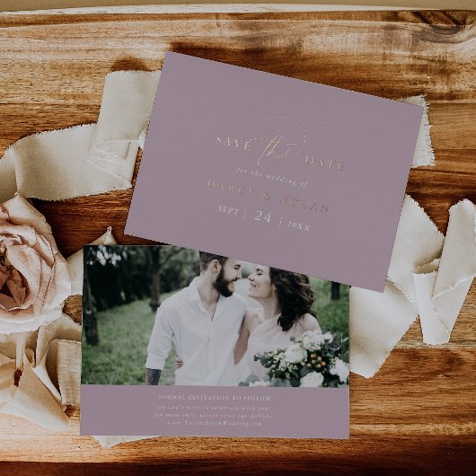 Elegante Charm Pink Rose Gold Foil Save the Date Folie Uitnodiging