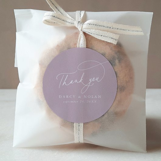 Elegante Charm Roze Bruiloft Dank u Stickers