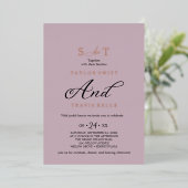 Elegante Charm Roze & Roos Gold Folie Wedding Folie Uitnodiging (Staand Voorkant)