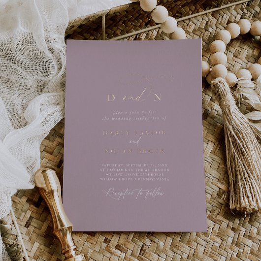 Elegante Charm Roze Rose Gouden Folie Bruiloft Uit Uitnodiging