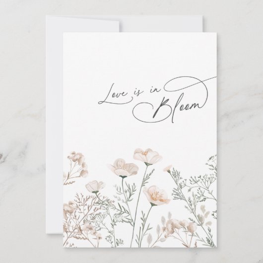 Elegante Charm Sage Groene Wilde Bloem Bruiloft Fe Kaart (Achterkant)