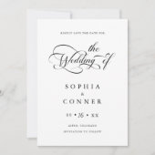 Elegante Charm Script Trouwfoto QR-code Save The Date (Voorkant)