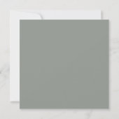 Elegante Charm Square Dark Sage bruiloft uitnodigi Kaart (Achterkant)