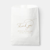 Elegante Charm Wit en Goud Bruiloft Favor Tassen Bedankzakje (Voorkant)