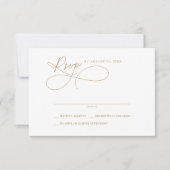 Elegante Charm Wit en Goud Eenvoudige RSVP-Kaarten RSVP Kaartje (Voorkant)
