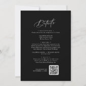 Elegante Charm Zwart Bruiloft Uitnodigingen met RS (Achterkant)