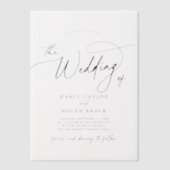 Elegante Charm Zwart Eenvoudige Boho Moderne bruil Vellum Uitnodigingen (Voorkant)