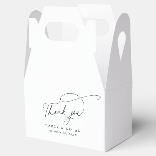 Elegante Charm Zwart-wit Bruiloft Favor Dozen Bedankdoosjes (Geopend)