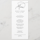 Elegante Charm Zwart-wit Bruiloft Menu Kaarten (Voorkant)
