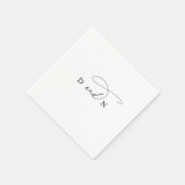 Elegante Charm Zwart-wit Monogram Bruiloft Servet (Hoek)