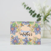 Elegante Charmante Kleurrijke Bloemen Moederdag Briefkaart (Staand voorkant)