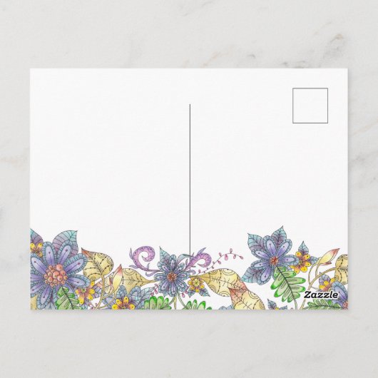 Elegante Charmante Kleurrijke Bloemen Moederdag Briefkaart (Achterkant)